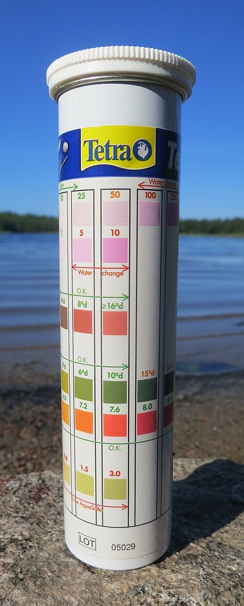 Test strips include a nitrite (NO2) pad. Any reading above zero means the tank isn't cycled.