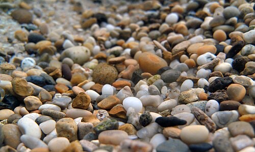 Aquarium gravel. Shop-bought gravel is usually inert; mixed natural gravel may contain limestone.